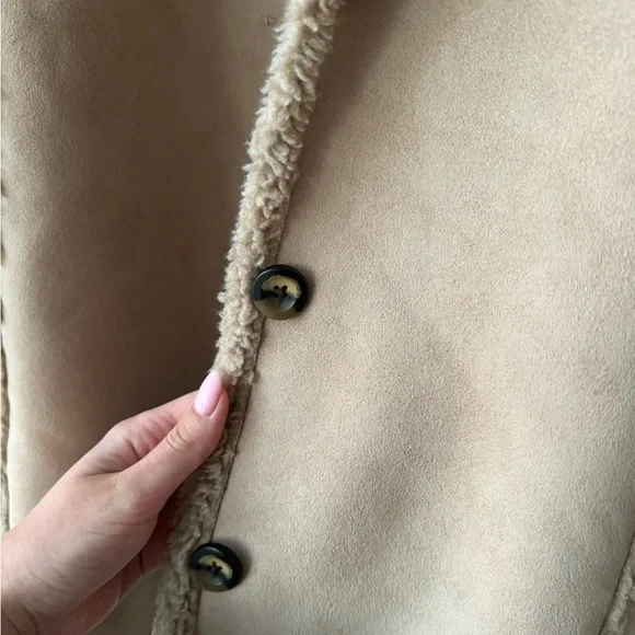 LL Bean Suede Sherpa Jacket Size XL - Picture 8 of 9